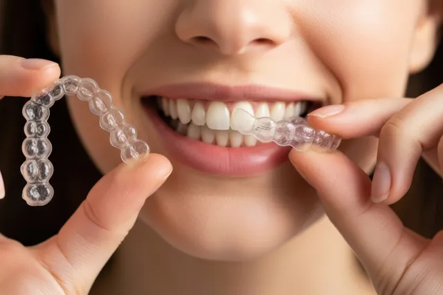 Natural, straight smile result after clear aligner treatment